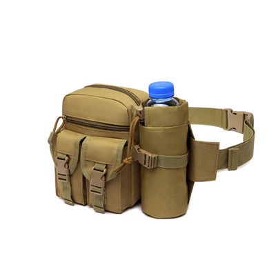 Sac à dos multicolore pour camping en plein air avec sac à bouteille d'eau de type ceinture et motif