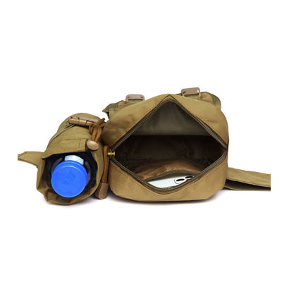 Sac à dos multicolore pour camping en plein air avec sac à bouteille d'eau de type ceinture et motif