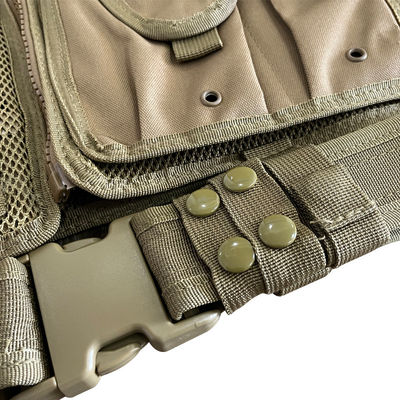 gilet de protection multi-fonctionnel Khaki/Tan avec plusieurs poches et revêtement de maille 1,6 kg