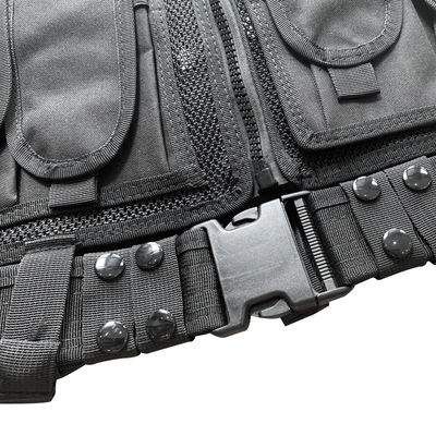 Veste noire de protection confortable avec plusieurs poches pour le corps et le tissu de l'équipement