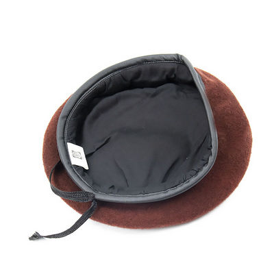 Aération Beret d'automne et d'hiver haut plat chapeau de peintre en laine de couleur solide