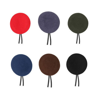 Aération Beret d'automne et d'hiver haut plat chapeau de peintre en laine de couleur solide
