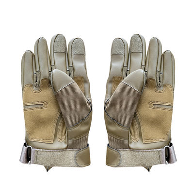 Gants d'entraînement en polyester à doigts complets à Khaki respirants pour une protection personnalisée