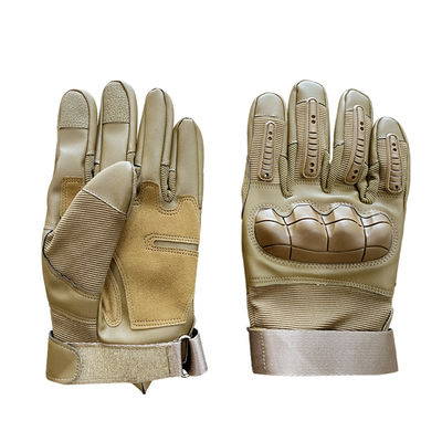 Gants d'entraînement en polyester à doigts complets à Khaki respirants pour une protection personnalisée