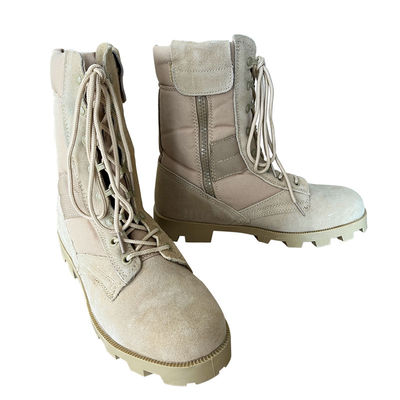 36-47 Bottes de sécurité en cuir suède rugueux en dentelle haute avec chapeau dur et semelle en caoutchouc écrasant