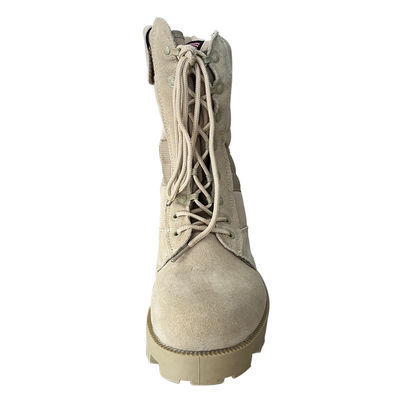 36-47 Bottes de sécurité en cuir suède rugueux en dentelle haute avec chapeau dur et semelle en caoutchouc écrasant