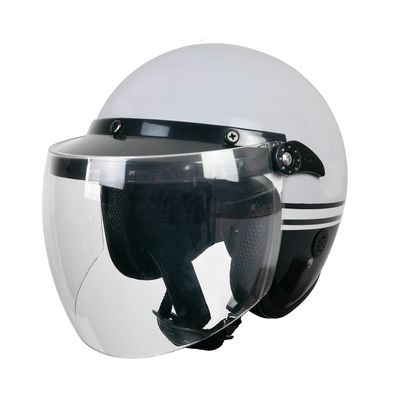 Casque de moto rétro pour la protection de la tête blanc et personnalisable XL