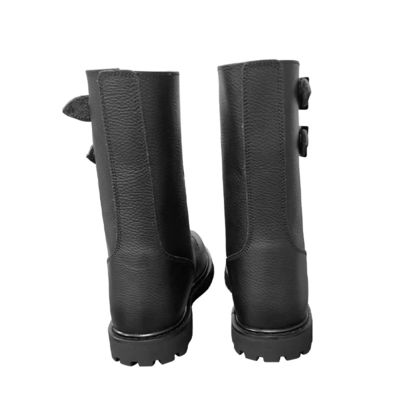 Chaussures d'automne en cuir de vache noir pour homme avec semelle en caoutchouc