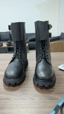 Chaussures d'automne en cuir de vache noir pour homme avec semelle en caoutchouc