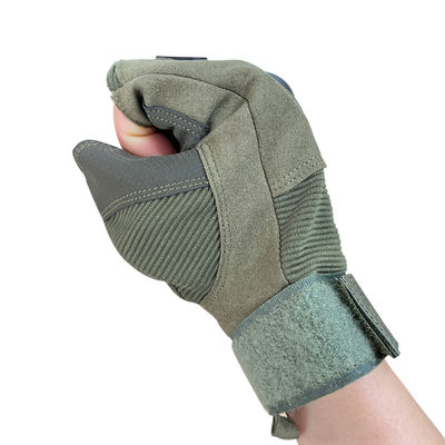 Précautions et protection maximales Gants en cuir en microfibre antidérapant à demi-doigt et à poignet dur