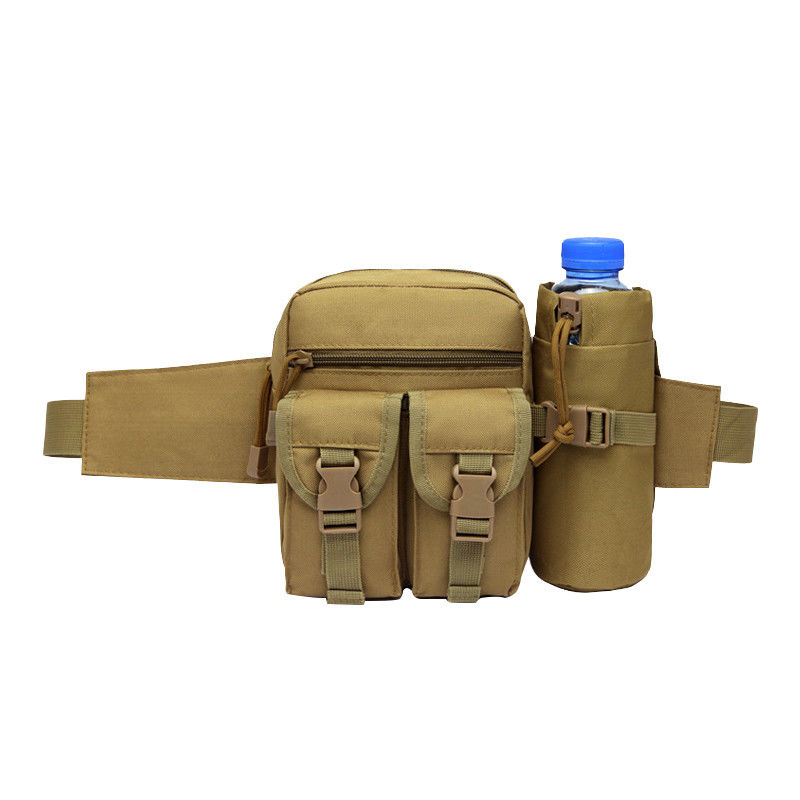 Sac à dos multicolore pour camping en plein air avec sac à bouteille d'eau de type ceinture et motif