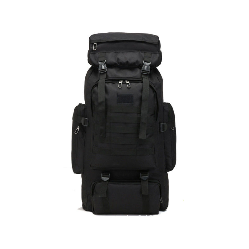Sac à dos 80L imperméable à l'eau noir pour le camping et le sport en plein air en polyester 600D