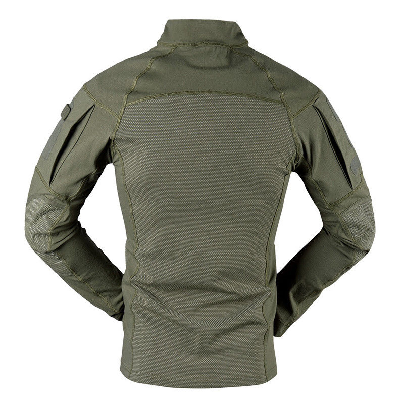 Uniforme de sport à manches longues en tricot vert extérieur avec fusion antistatique et sans soudure