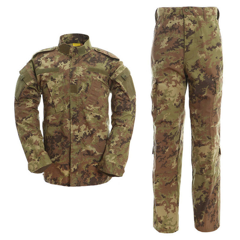 ACU Hommes Uniforme de camouflage de randonnée en plein air Travail de formation Pantalon à manches longues Chemises Pantalon
