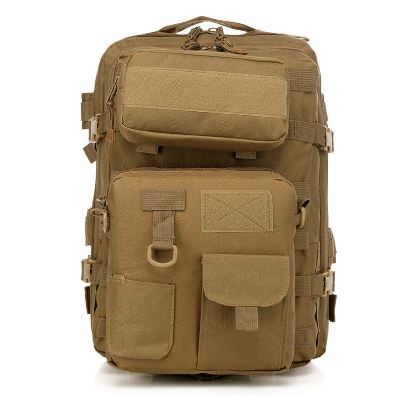 Sac à dos de voyage en plein air vert de grande capacité avec fermeture à fermeture à glissière et ceinture à coussin d'air