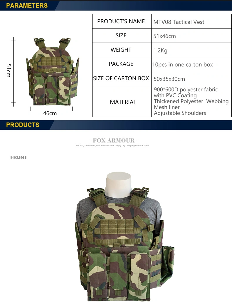 MTV08 Camouflage gilet tactique respirant avec système Molle 2